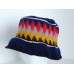 Blue Harlequin Colorful Crochet Knit Woman's Bucket Cloche Hat  eb-68609316
